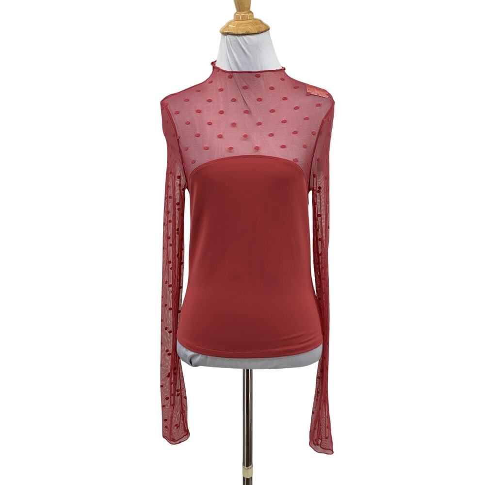 Free People Top Womens S Small Garnet Rose Intimately On The Spot Long Sleeve